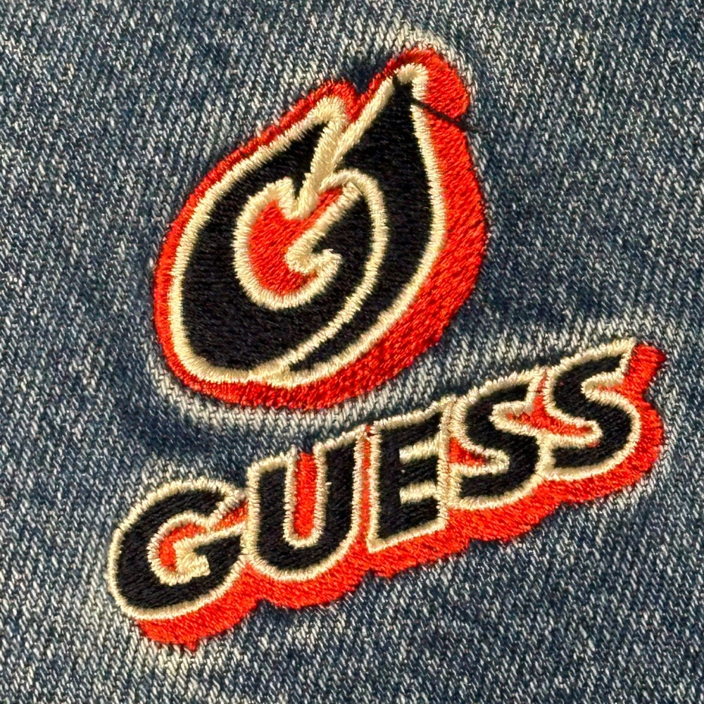 Vintage Guess Jeans Denim Jorts Baggy Y2K Carpenter Shorts Size 12 GUC - Picture 13 of 13